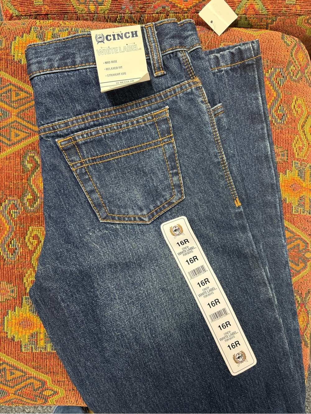 Cinch Big Boys (16) Straight Jeans in Dark Blue Denim - Picture 2 of 4